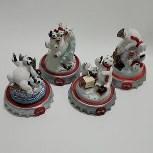 Coca-Cola Polar Bear Collectible Set with Red and White Accents